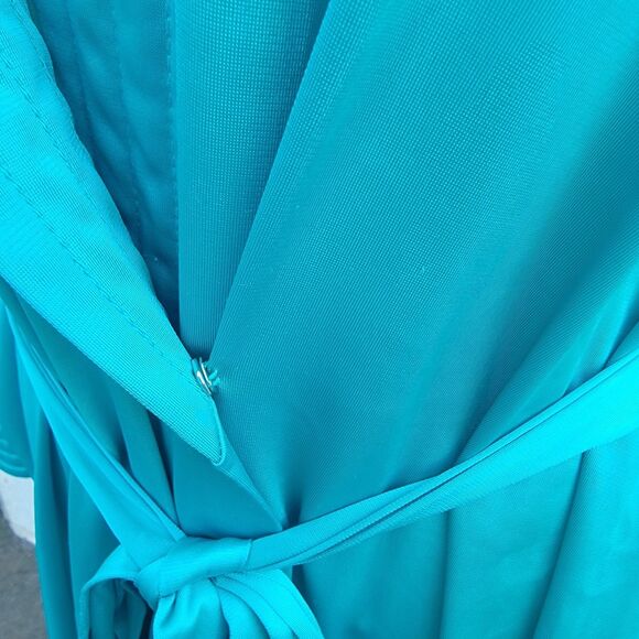 Vintage Vanity fair long satinrobe tie waist teal wmns sz med - Picture 4 of 8